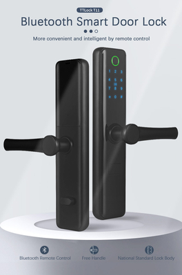 Estándar 6068 de la cerradura de puerta del sensor de la huella dactilar de Bluetooth del negro de la FCC para los apartamentos