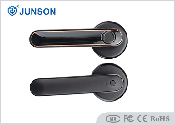 App curvado de Bluetooth Tuya del color del negro de la cerradura de puerta de la huella dactilar de la manija