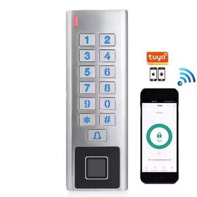Tuya App Caja Metálica Impermeable WIFI RFID Cerradura Inteligente Huella Dactilar Control de Acceso