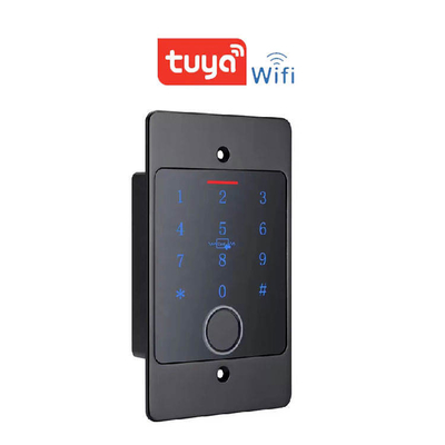 Control de acceso de huellas dactilares empotrado independiente con Wifi Tuya inteligente y caja metálica impermeable para exteriores con teclado