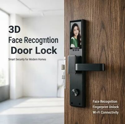 Bloqueo inteligente impermeable en tiempo real Video reconocimiento facial 3D Bloqueo inteligente de huellas dactilares