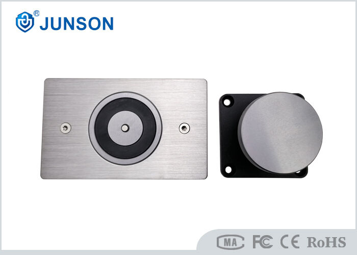 Sujetador electromagnético de puerta de acero inoxidable 304 con botón de liberación manual para funcionamiento de 12V/24V DC