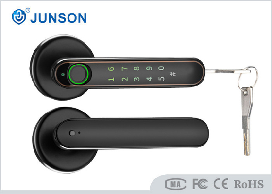 App curvado de Bluetooth Tuya del color del negro de la cerradura de puerta de la huella dactilar de la manija