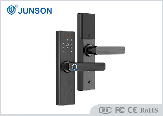 Tipo anti alarma de WIFI del negro de las cerraduras de puerta de la huella dactilar del mirón 6V de la energía baja