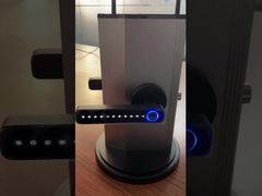 Presente la aplicación Tuya de cerradura de puerta con huella digital y manija cuadrada negra con identificación de bloqueo rápida para usted